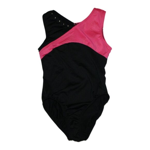 Girl Freestyle by Danskin Sleeveless Black Pink Gymnatics Leotard Size 6/6X S - Picture 1 of 2